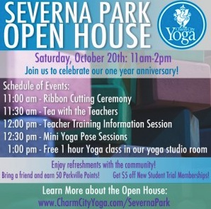 Free Yoga Class and Open House at Charm City Yoga this weekend